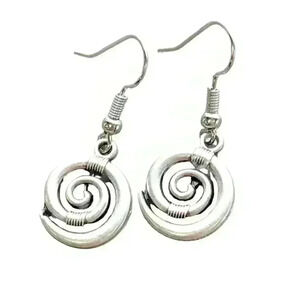 Spiral earrings dangle bohemian boho minimalist jewelry for women